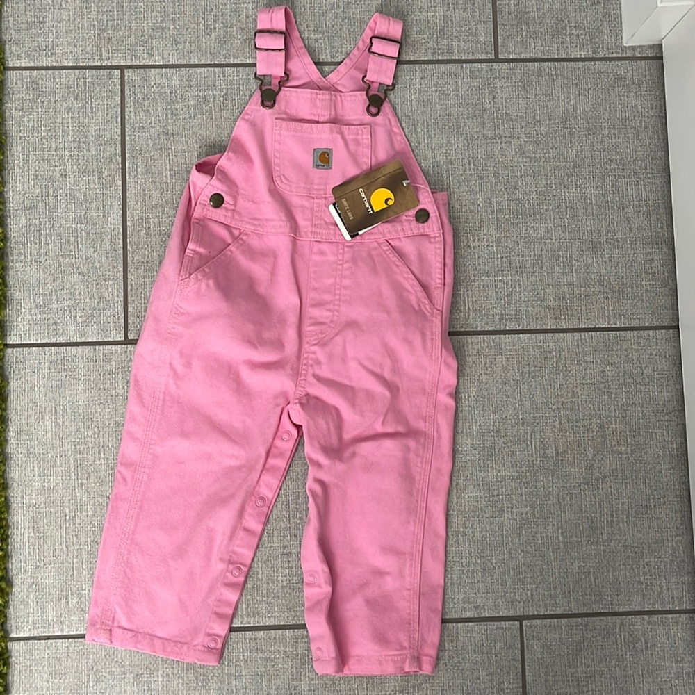 18mo carhartt overalls pink NWT
